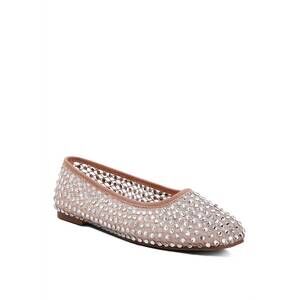 NEW RAG COMPANY women's orson naked rhinestone ballerina flats in pink